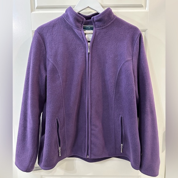 Karen Scott Sport Fleece Zip-Up Jacket - Picture 2 of 5